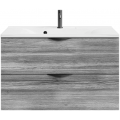 Тумба под раковину Vod-ok Марко 90 черный/лиственница структурная контрастно-серая