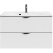 Тумба c раковиной Vod-ok Марко 90 черный/белый глянец