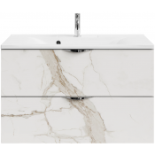 Тумба c раковиной Vod-ok Марко 90 хром/мрамор белый натур милк