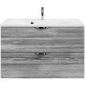 Тумба под раковину Vod-ok Марко 90 хром/лиственница структурная контрастно-серая