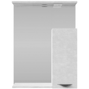 Зеркальный шкаф Vod-ok Марко 60 R с подсветкой черный/белый камень