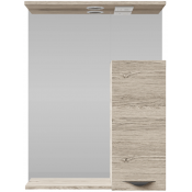 Зеркальный шкаф Vod-ok Марко 60 R с подсветкой черный/ореховый дубослив светлый