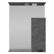 Зеркальный шкаф Vod-ok Марко 60 R с подсветкой черный/серый камень