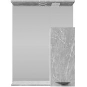 Зеркальный шкаф Vod-ok Марко 60 R с подсветкой черный/мрамор белый