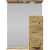 Зеркальный шкаф Vod-ok Марко 60 R с подсветкой, черный/дуб тортуга 2357-43