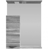 Зеркальный шкаф Vod-ok Марко 60 L с подсветкой черный/лиственница структурная контрастно-серая