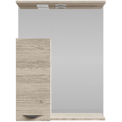 Зеркальный шкаф Vod-ok Марко 60 L с подсветкой черный/ореховый дубослив светлый