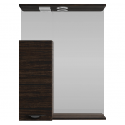 Зеркальный шкаф Vod-ok Марко 60 L с подсветкой черный/палисандр