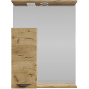 Зеркальный шкаф Vod-ok Марко 60 L с подсветкой черный/дуб тортуга