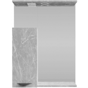 Зеркальный шкаф Vod-ok Марко 60 L с подсветкой, черный/мрамор белый софт тач 4044-2