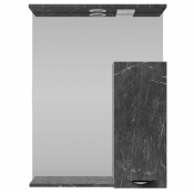 Зеркальный шкаф Vod-ok Марко 60 R с подсветкой хром/мрамор графит