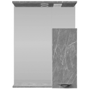 Зеркальный шкаф Vod-ok Марко 60 R с подсветкой хром/мрамор серый