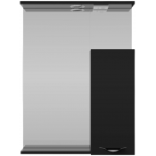 Зеркальный шкаф Vod-ok Марко 60 R с подсветкой хром/черный глянец