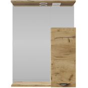 Зеркальный шкаф Vod-ok Марко 60 R с подсветкой хром/дуб тортуга