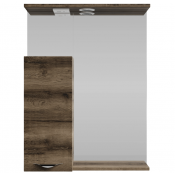 Зеркальный шкаф Vod-ok Марко 60 L с подсветкой хром/дуб крымский коричневый