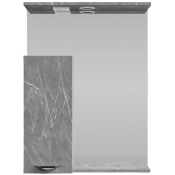 Зеркальный шкаф Vod-ok Марко 60 L с подсветкой, хром/мрамор серый софт тач 4044-1