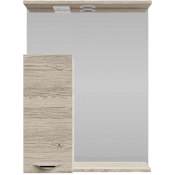 Зеркальный шкаф Vod-ok Марко 60 L с подсветкой хром/ореховый дубослив светлый