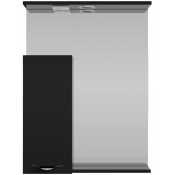 Зеркальный шкаф Vod-ok Марко 60 L с подсветкой, хром/черный глянец