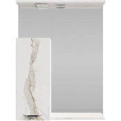 Зеркальный шкаф Vod-ok Марко 60 L с подсветкой, хром/мрамор белый натур милк 2537