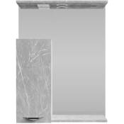 Зеркальный шкаф Vod-ok Марко 60 L с подсветкой, хром/мрамор белый софт тач 4044-2