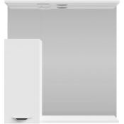 Зеркальный шкаф Vod-ok Марко 75 L с подсветкой, хром/белый глянец