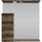 Зеркальный шкаф Vod-ok Марко 75 L с подсветкой хром/дуб крымский коричневый