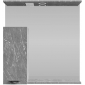 Зеркальный шкаф Vod-ok Марко 75 L с подсветкой хром/мрамор серый