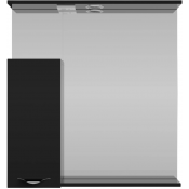 Зеркальный шкаф Vod-ok Марко 75 L с подсветкой хром/черный глянец