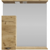 Зеркальный шкаф Vod-ok Марко 75 L с подсветкой, хром/дуб тортуга 2357-43