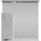 Зеркальный шкаф Vod-ok Марко 75 L с подсветкой хром/мрамор белый