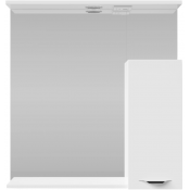 Зеркальный шкаф Vod-ok Марко 75 R с подсветкой хром/белый глянец