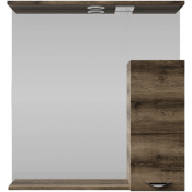 Зеркальный шкаф Vod-ok Марко 75 R с подсветкой хром/дуб крымский коричневый