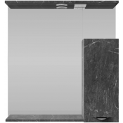 Зеркальный шкаф Vod-ok Марко 75 R с подсветкой хром/мрамор графит