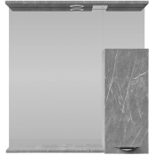 Зеркальный шкаф Vod-ok Марко 75 R с подсветкой, хром/мрамор серый софт тач 4044-1