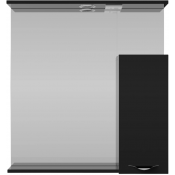 Зеркальный шкаф Vod-ok Марко 75 R с подсветкой хром/черный глянец