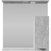 Зеркальный шкаф Vod-ok Марко 75 R с подсветкой, хром/мрамор белый софт тач 4044-2