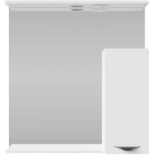 Зеркальный шкаф Vod-ok Марко 75 R с подсветкой черный/белый глянец