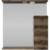 Зеркальный шкаф Vod-ok Марко 75 R с подсветкой черный/дуб крымский коричневый