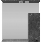 Зеркальный шкаф Vod-ok Марко 75 R с подсветкой черный/мрамор графит