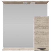 Зеркальный шкаф Vod-ok Марко 75 R с подсветкой, черный/дубослив ореховый светлый 3445