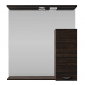 Зеркальный шкаф Vod-ok Марко 75 R с подсветкой черный/палисандр