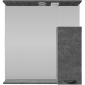 Зеркальный шкаф Vod-ok Марко 75 R с подсветкой черный/серый камень