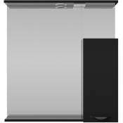 Зеркальный шкаф Vod-ok Марко 75 R с подсветкой черный/черный глянец