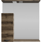 Зеркальный шкаф Vod-ok Марко 75 L с подсветкой черный/дуб крымский коричневый