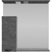 Зеркальный шкаф Vod-ok Марко 75 L с подсветкой, черный/серый камень 57806