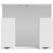 Зеркальный шкаф Vod-ok Марко 90 с подсветкой черный/белый глянец