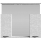 Зеркальный шкаф Vod-ok Марко 90 с подсветкой черный/белый камень