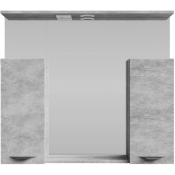 Зеркальный шкаф Vod-ok Марко 90 с подсветкой черный/горный камень