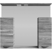 Зеркальный шкаф Vod-ok Марко 90 с подсветкой черный/лиственница структурная контрастно-серая