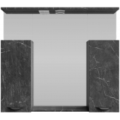 Зеркальный шкаф Vod-ok Марко 90 с подсветкой черный/мрамор графит